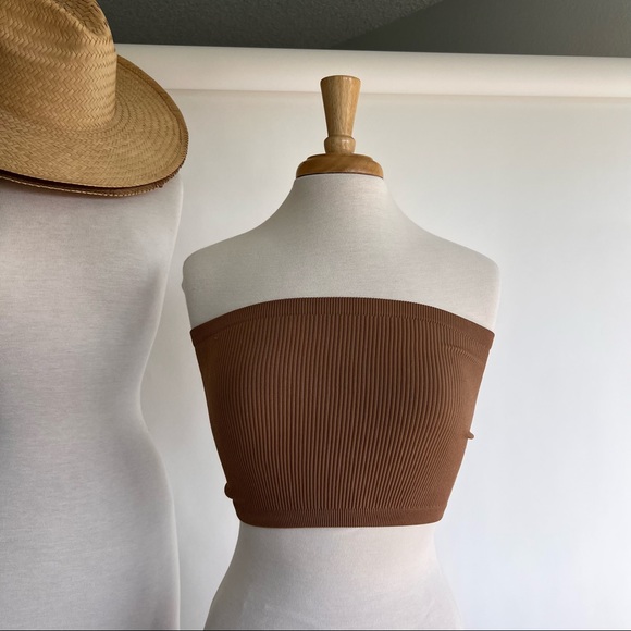 SOLD ❌ BROWN RIBBED TUBE TOP NWOT - Picture 3 of 4